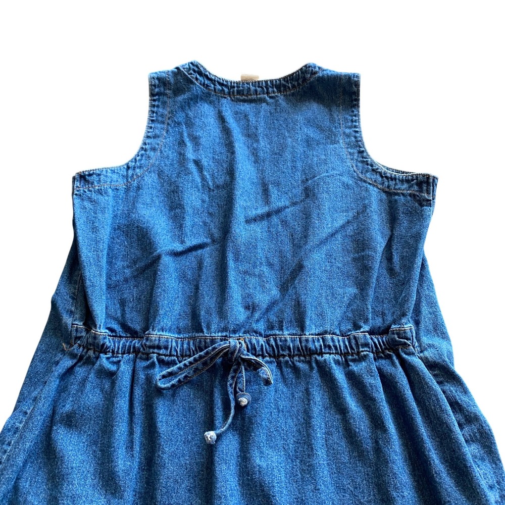 Faded Glory Vintage Denim Jumper Dress Large Blue Cotton Button Front 90s y2k - Picture 6 of 9